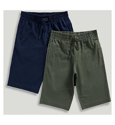 Mothercare Khaki/Navy Jersey Shorts 2 Pack