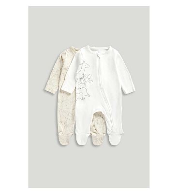 Mothercare Contemporary Zipped Seepsuit 2 Pack