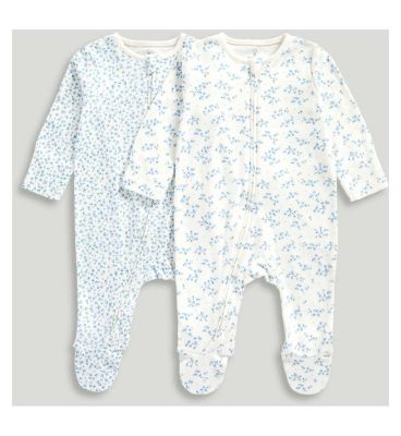 Mothercare Disty Blue Zipped Sleepsuit Pack Boots - Main Image