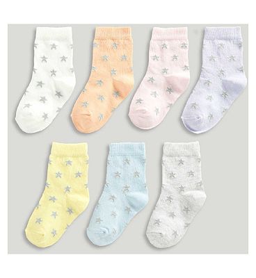 Mothercare Star Pastel Socks - 7 Pack