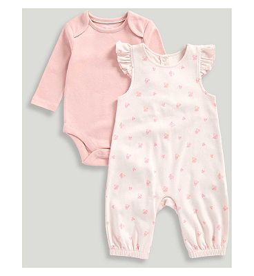 Mothercare My First Floral Summer Dungaree and Bodysuit