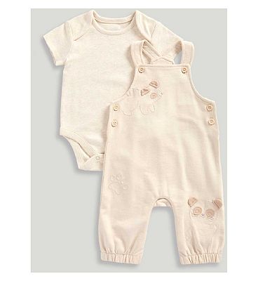 Mothercare Soft Melody Dungaree and Bodysuit Up To 7.5 lbs (5)