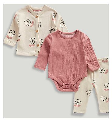 Mothercare Fresh Bloom Bodysuit Cardigan and Legging Set Up To 10 lbs (7)