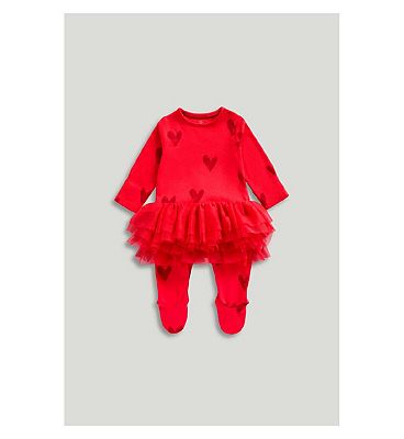 Mothercare Red Valentine All-in-One