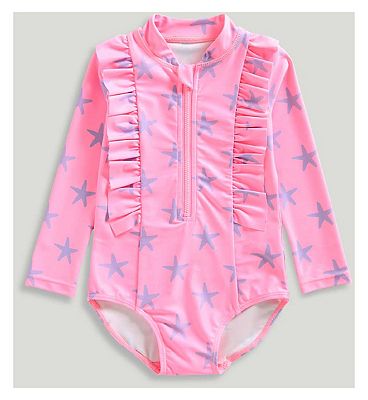 Mothercare Swimwear Long Sleeve Frill Swimsuit 3 - 4 Years (23)