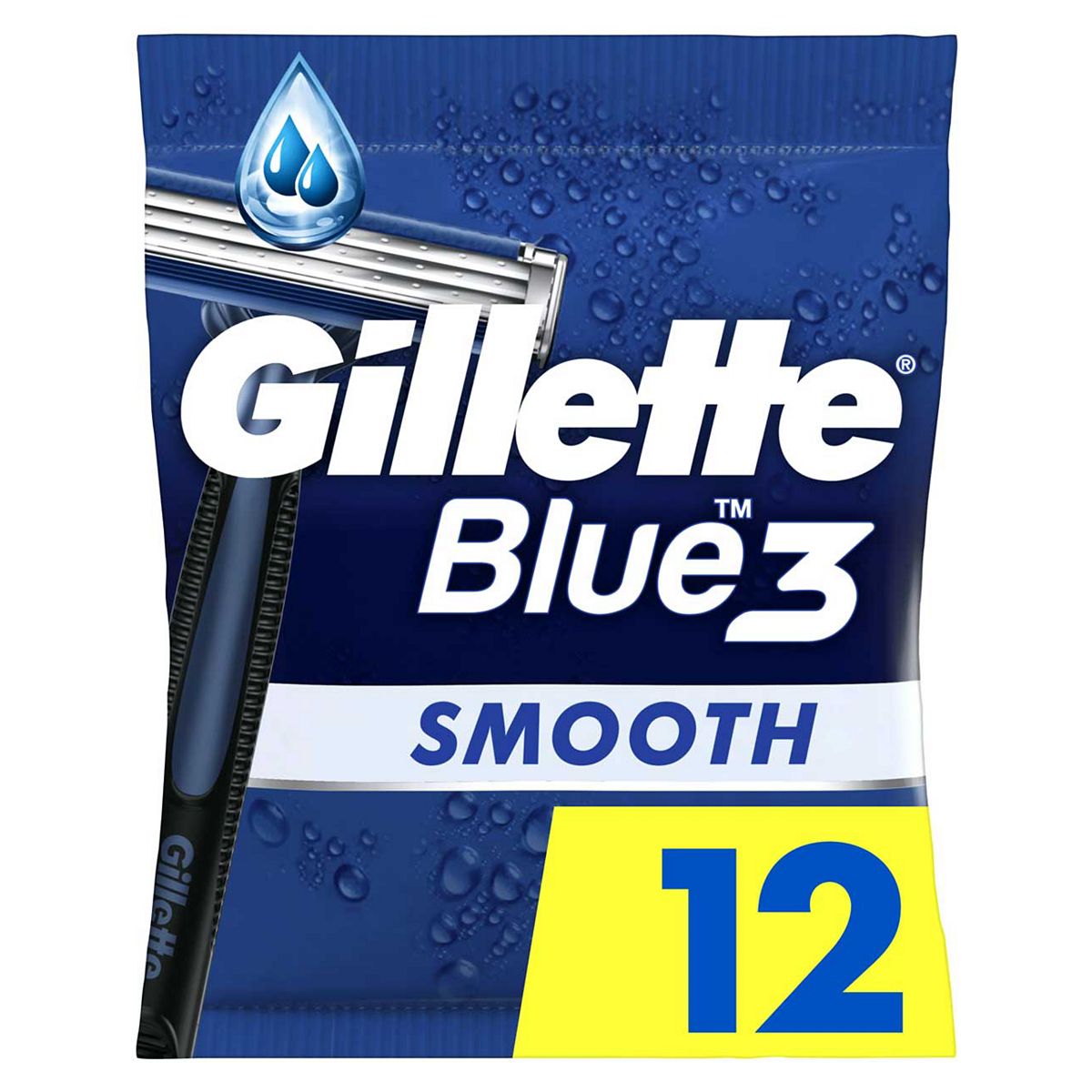 Gillette Blue3 Smooth Men's Disposable Razors X12