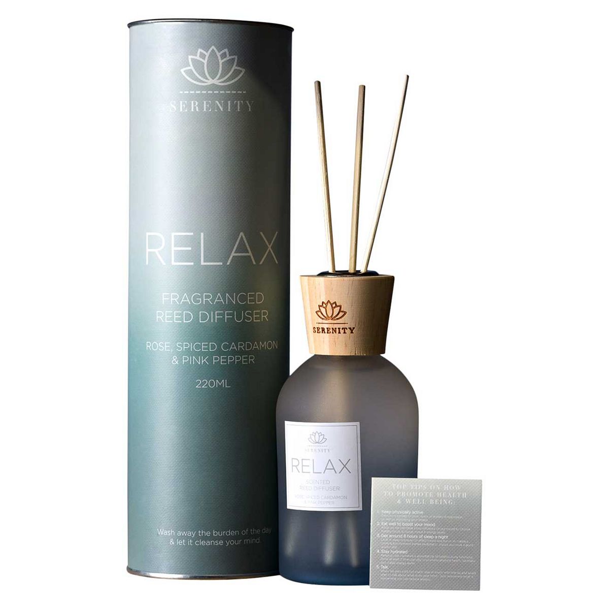 Serenity Relax Diffuser 220ml - Rose, Cardamon And Pink Pepper