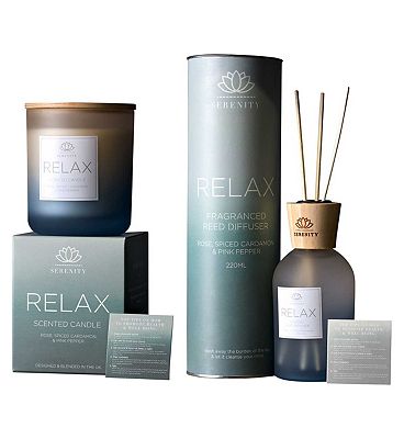 Serenity Relax Diffuser 220ml Rose and 270g Candle