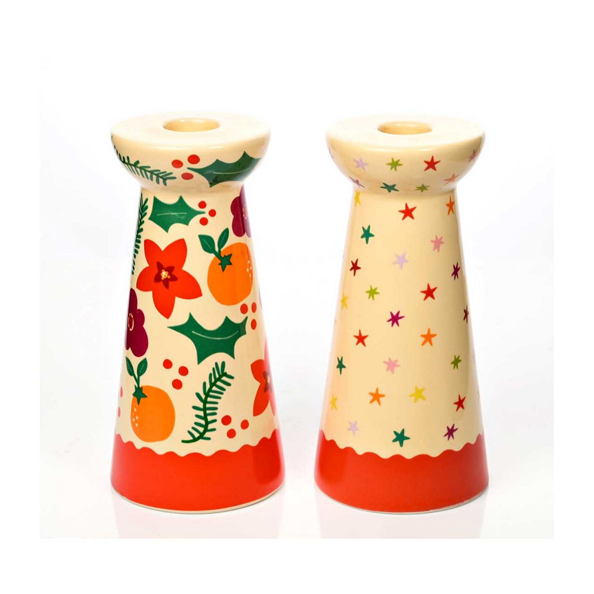 Raspberry Blossom Set Of 2 Candle Holders