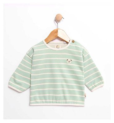 Maybe Baby Stripe Sweat With Embroidery 0-3M