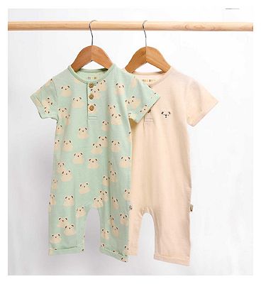 Maybe Baby 2 Pack Slub Rompers 3-6M