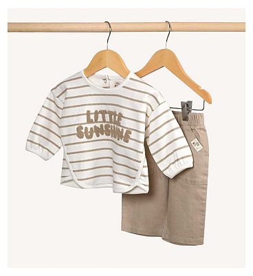 Sweat and Twill Trouser Set 0-3M