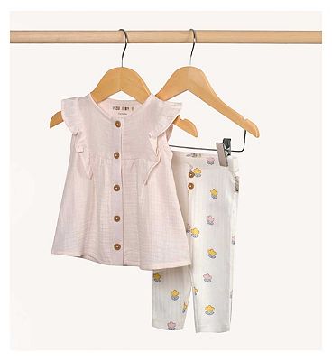 Maybe Baby  Double Cloth Top and Legging Set 9-12M