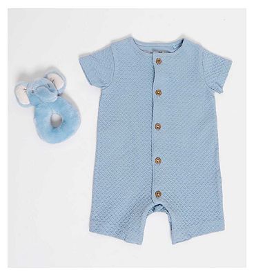 Maybe Baby Popcorn Knit Romper With Rattle 9-12M