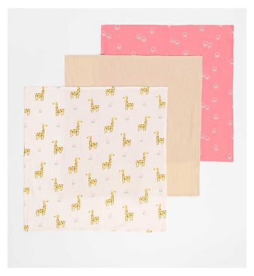 Maybe Baby 3 Pack Double Cloth Muslins - One Size