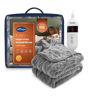 Silentnight Luxury Super Cosy 9-Heat Setting Heated Throw - Charcoal