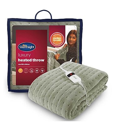 Silentnight Comfort Control Heated Throw - 9 Heat Settings - Sage