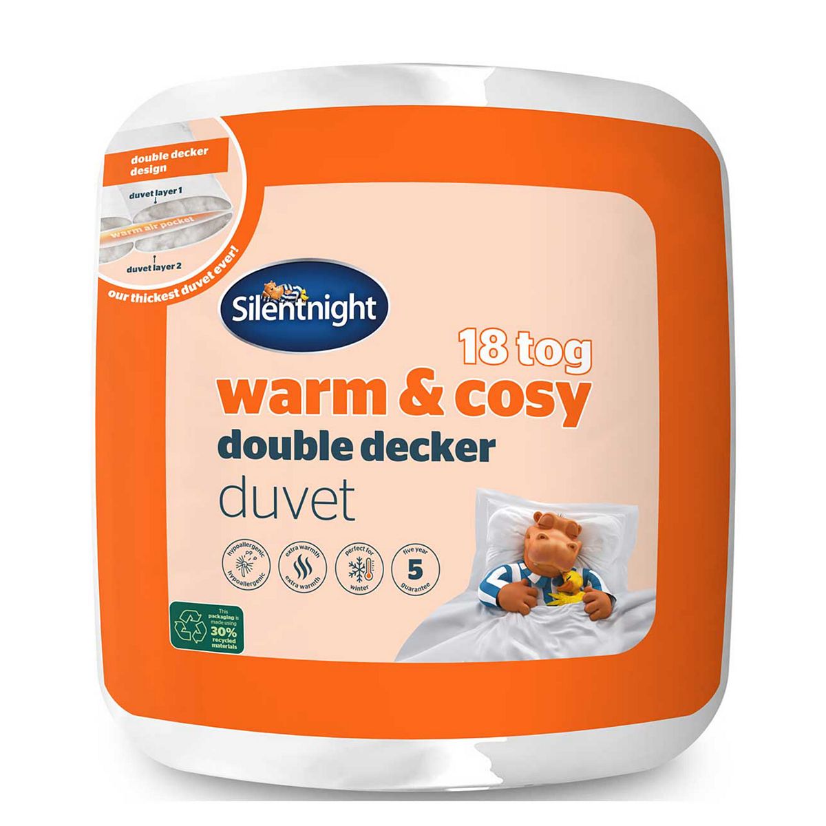 Silentnight Warm And Cosy Double Decker 18 Tog Duvet