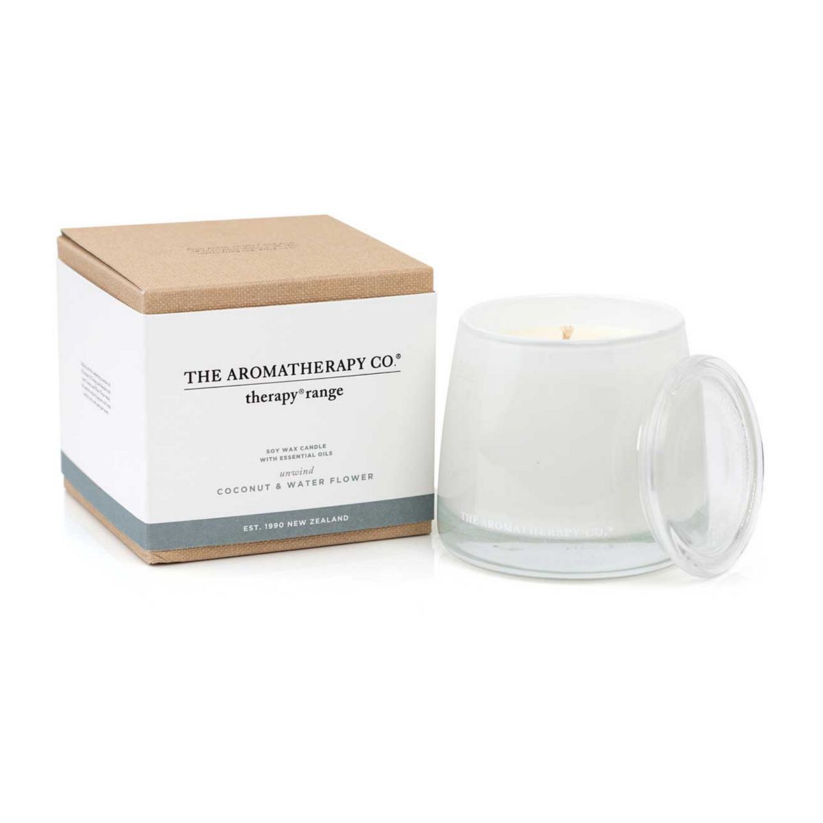 The Aromatherapy Co Unwind Therapy Candle 260G - Coconut And Water Flower