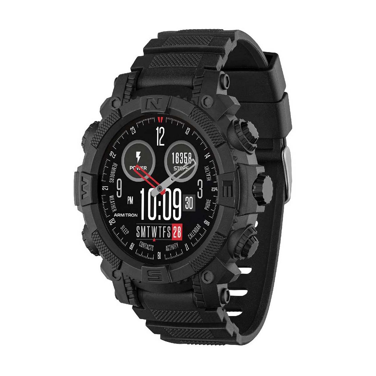 Reflex Active Series 38 Black Silicone Strap Sports Smart Calling Watch