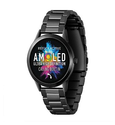 Reflex Active Series 31 Black Stainless Steel Strap Amoled Smart Calling Watch