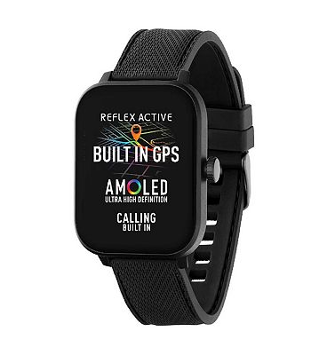 Reflex Active Series 44 Black Silicone Amoled GPS Sports Smart Calling Watch