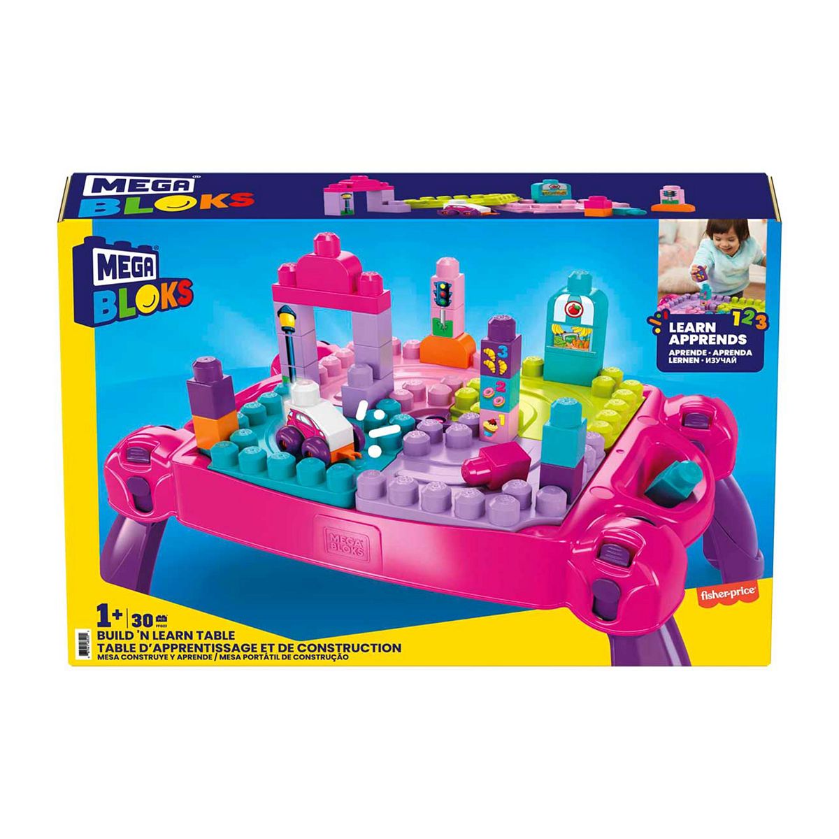 Mega Bloks Build N Learn Table Pink