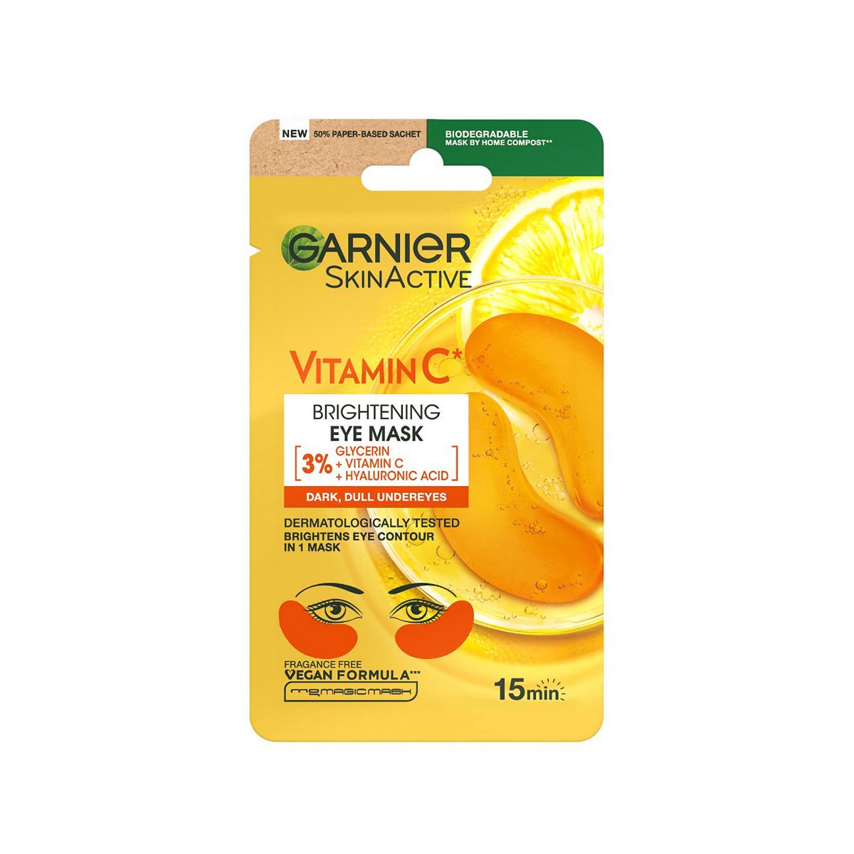 Garnier Vitamin C Brightening Eye Mask With 3% Glycerin And Hyaluronic Acid 5G