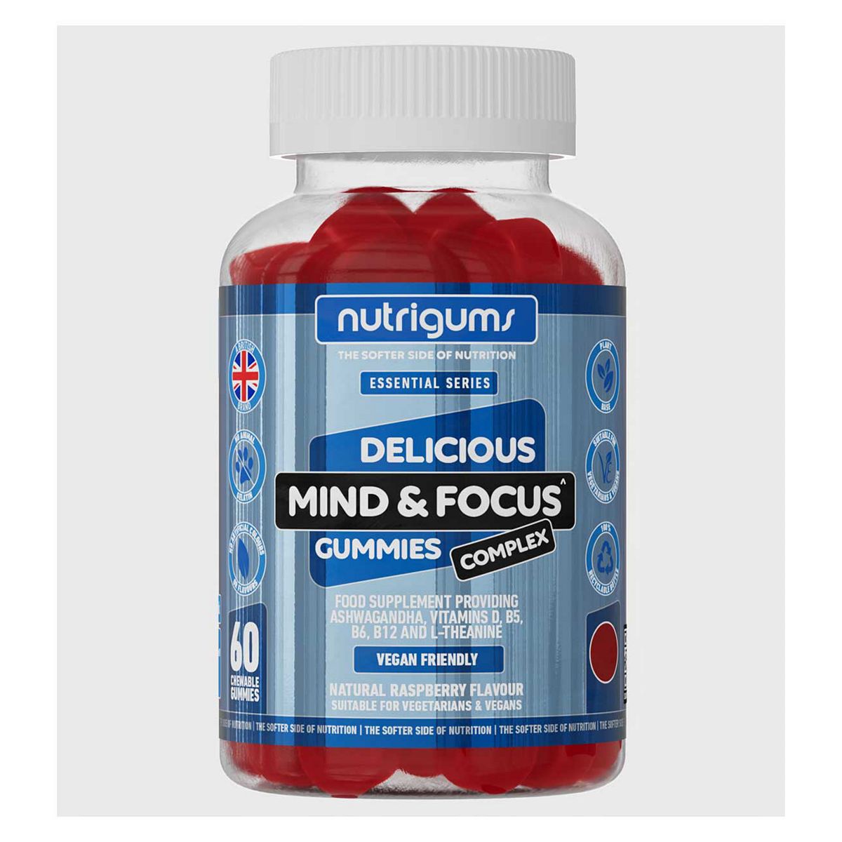 Nutrigums Vegan Ashwagandha Mind & Focus Gummies 60S