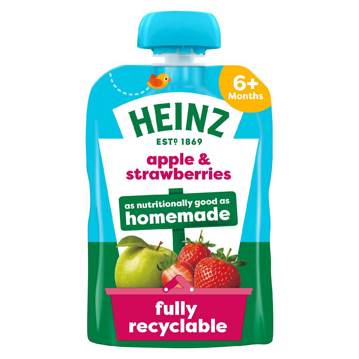 Heinz Apple &Strawb Fruit Puree 6+M 100G