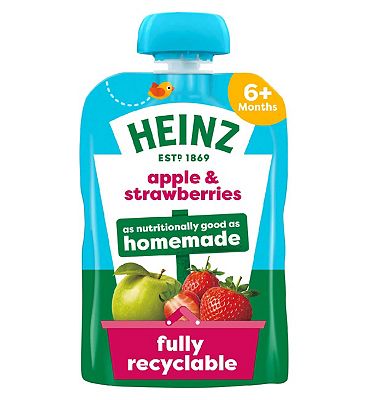 Heinz apple &strawb fruit puree 6+M 100g
