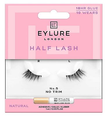 Eylure Half Lash No.5 False Lashes Pair and Lash Adhesive 1ml