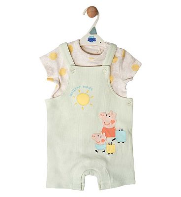Peppa Pig Dungaree and Bodysuit 9-12 Months