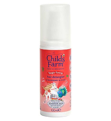 Childs Farm Tangle-Taming Hair Detangler 100ml Strawberry and Mint Kids Styling Protector Spray