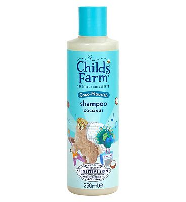 Childs Farm Coco-Nourish Shampoo 250ml Coconut Kids Curly Hair Tear Free Formula