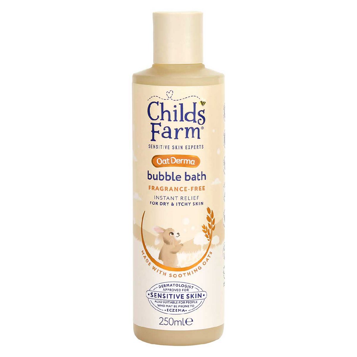 Childs Farm Oatderma Bubble Bath250 Ml Fragrance Free Sensitive Skin Baby Kids, 250ml