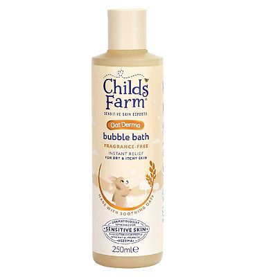 Childs Farm OatDerma Bubble Bath 250ml Fragrance Free Sensitive Skin Baby Kids