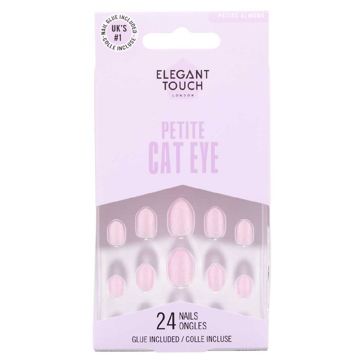 Elegant Touch Petite Gel Finish Whimsical Wisteria False Nails With Glue 24S