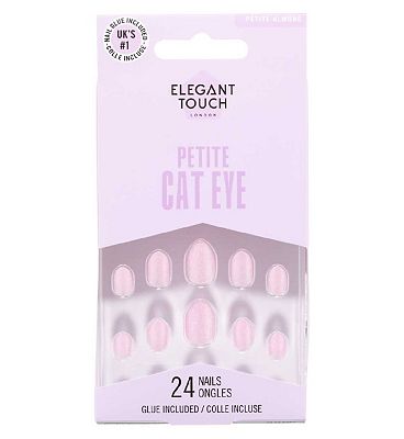 Elegant Touch Petite Gel Finish Whimsical Wisteria False Nails With Glue 24s