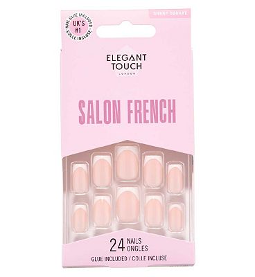 Elegant Touch French 164 False Nails With Glue 24s