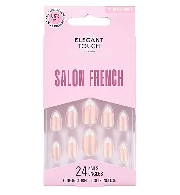 Elegant Touch French 166 False Nails With Glue 24s