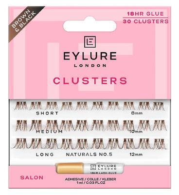 Eylure Brown Black Cluster Naturals No5 and Lash Adhesive 1ml Boots