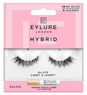 Click to view product details and reviews for Eylure Hybrid Lashes No212 False Lashes Pair And Lash Adhesive 1ml.