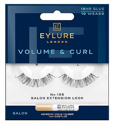 Eylure Volume & Curl Cluster Lash No.136 with Lash Adhesive 1ml