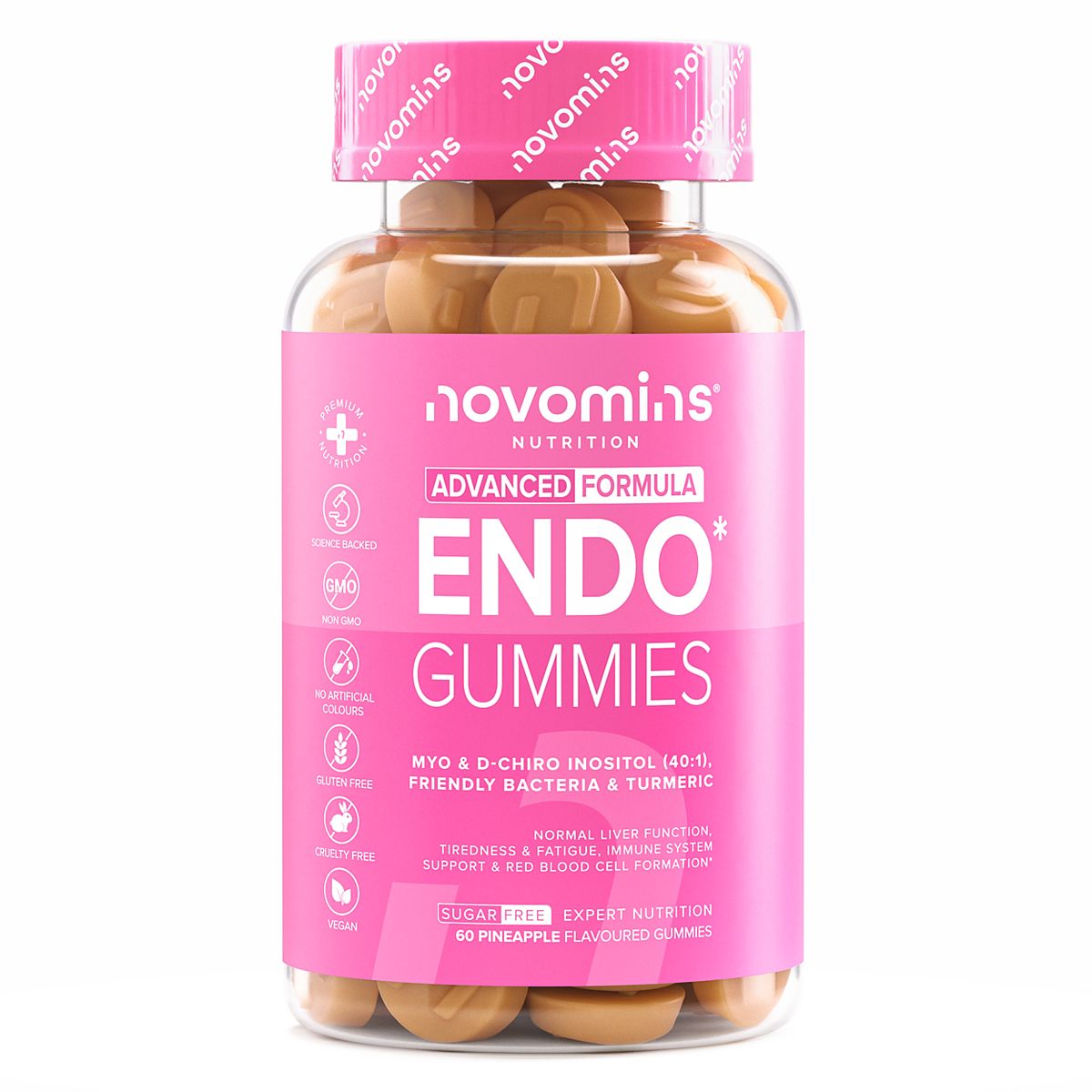 Novomins Endo Gummy Vitamins Pineapple Flavour - 60 Gummies