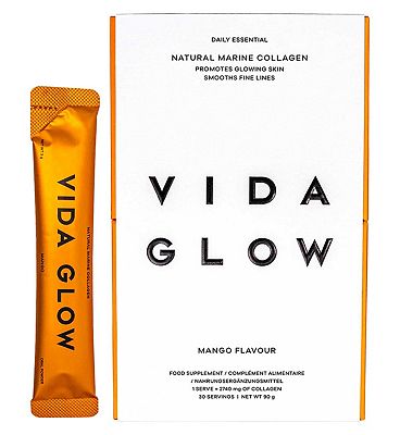 Click to view product details and reviews for Vida Glow Natural Marine Collagen Mango 30 X 3g Sachets.