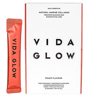 VIDA GLOW Natural Marine Collagen Peach - 30 x 3g sachets