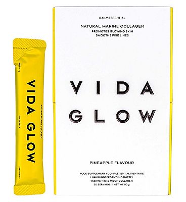 Click to view product details and reviews for Vida Glow Natural Marine Collagen Pineapple 30 X 3g Sachets.