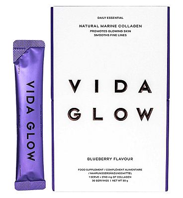 VIDA GLOW Natural Marine Collagen Blueberry - 30 x 3g sachets