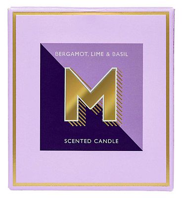 Landon Tyler Alphabet Candle Letter 'M' Bergamot, Lime & Basil 140g